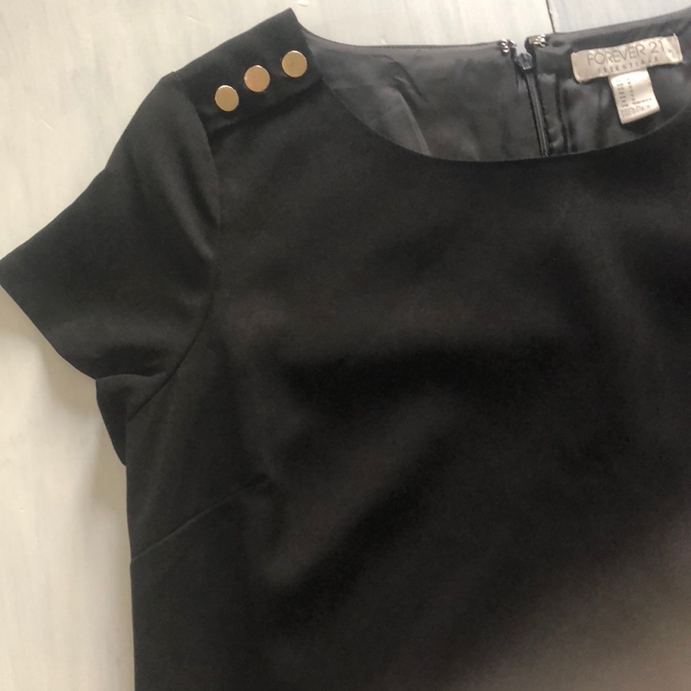 Black shift dress with gold accent - Picture 3 of 5
